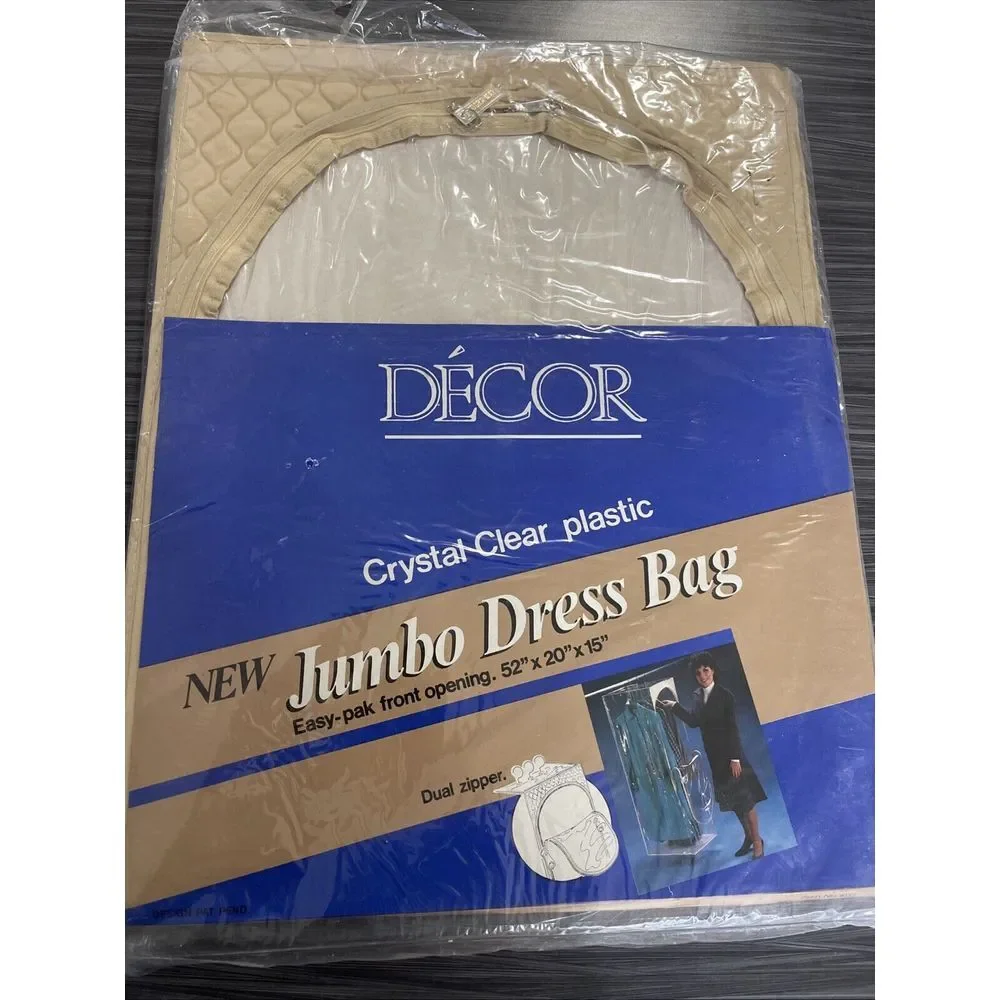 Vintage Clear Jumbo Dress Bag. Decor. 52